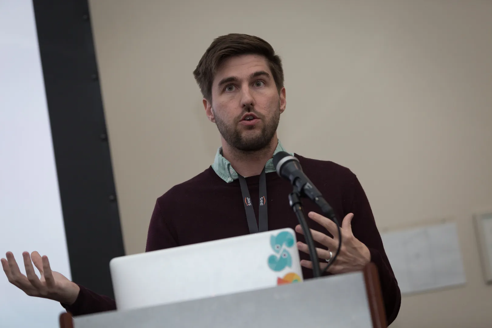 A bird sitting on a nest of eggs.